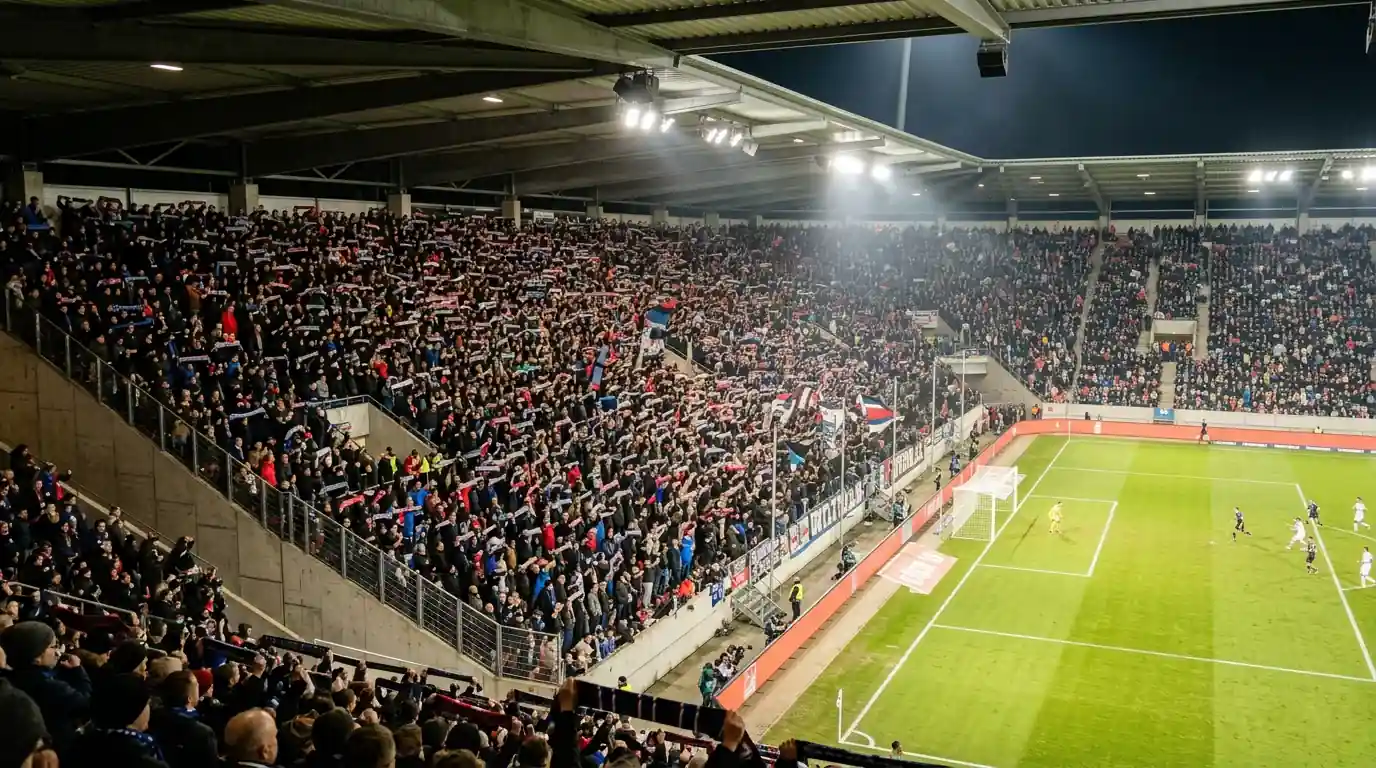 Volles Stadion mit Fans der 2. Bundesliga in der Saison 2024/25 mit Rekord-Zuschauerschnitt